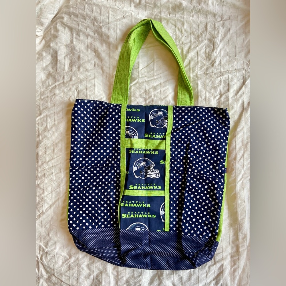 Handmade Reversible Seattle Seahawks Tote